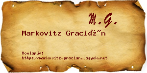 Markovitz Gracián névjegykártya